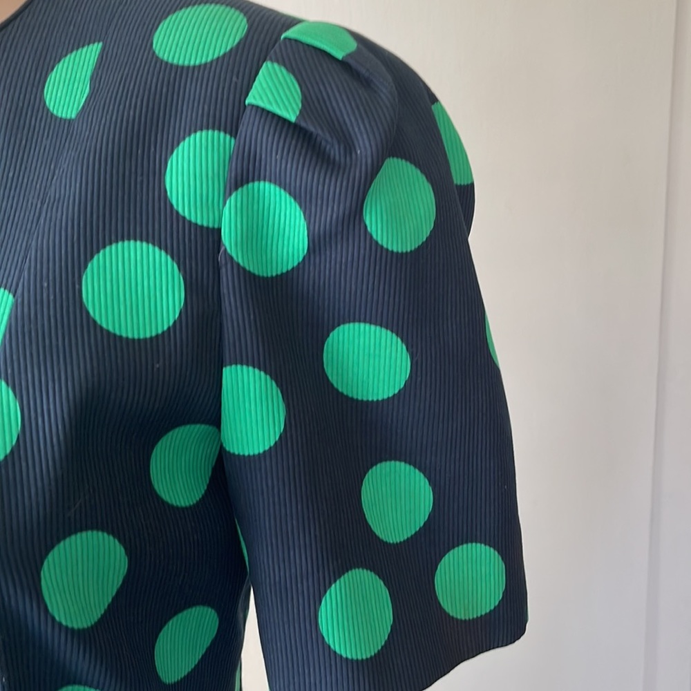 DAVID HAYES Lovely Vintage polka dot green/ blue color, Womens DRESS size 10” - Picture 5 of 16